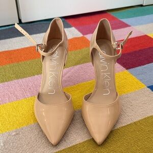 Calvin Klein Nude Patent Heels